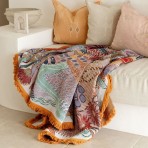 Indigenous Art Throw Rug | Flowers Along The River | Dustin Koa Indigenous Art Throw Rug | Flowers Along The River | Dustin Koa